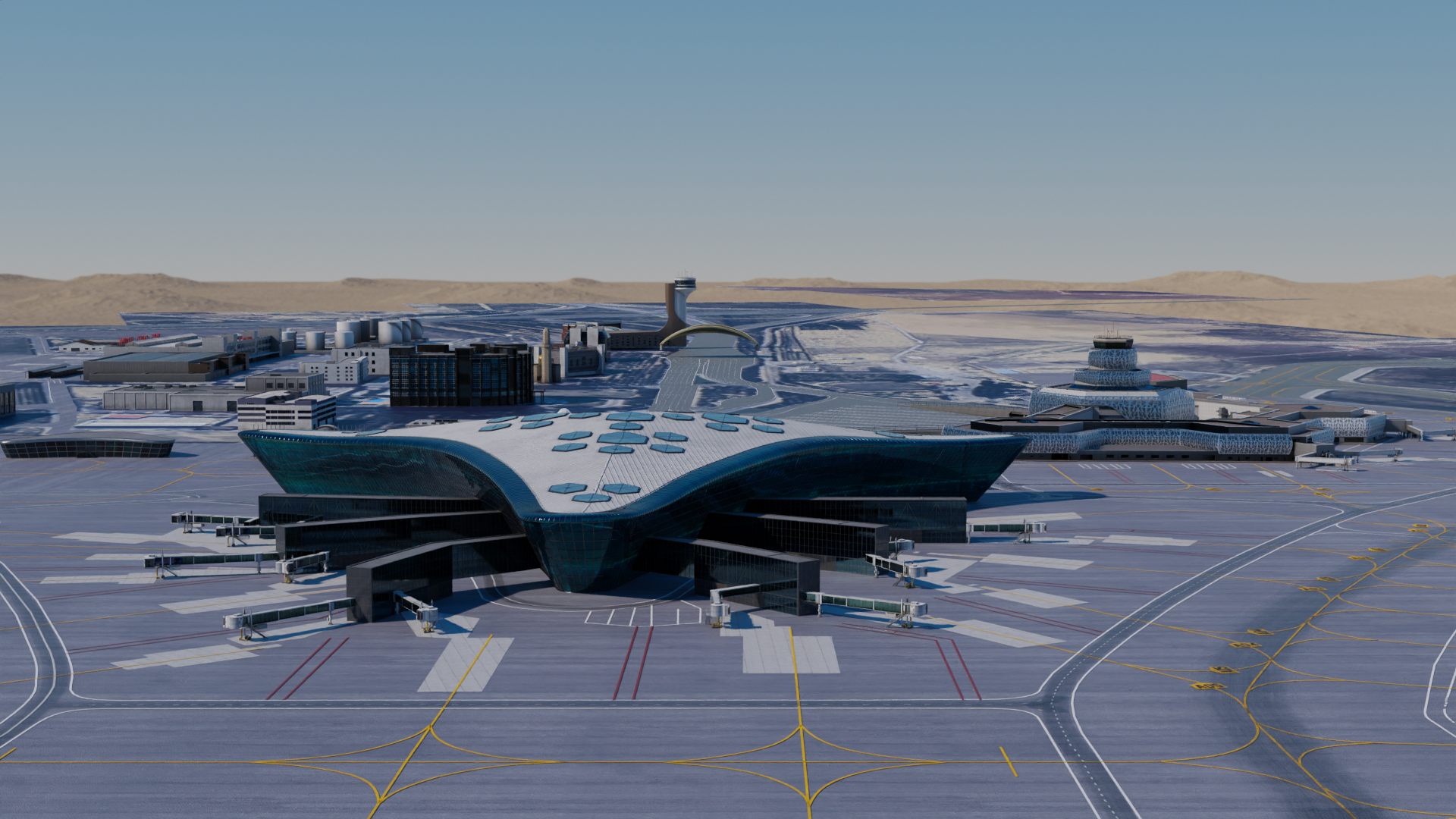 Airport simulation 3D environment for Microsoft Flight Simulator and ATC systems